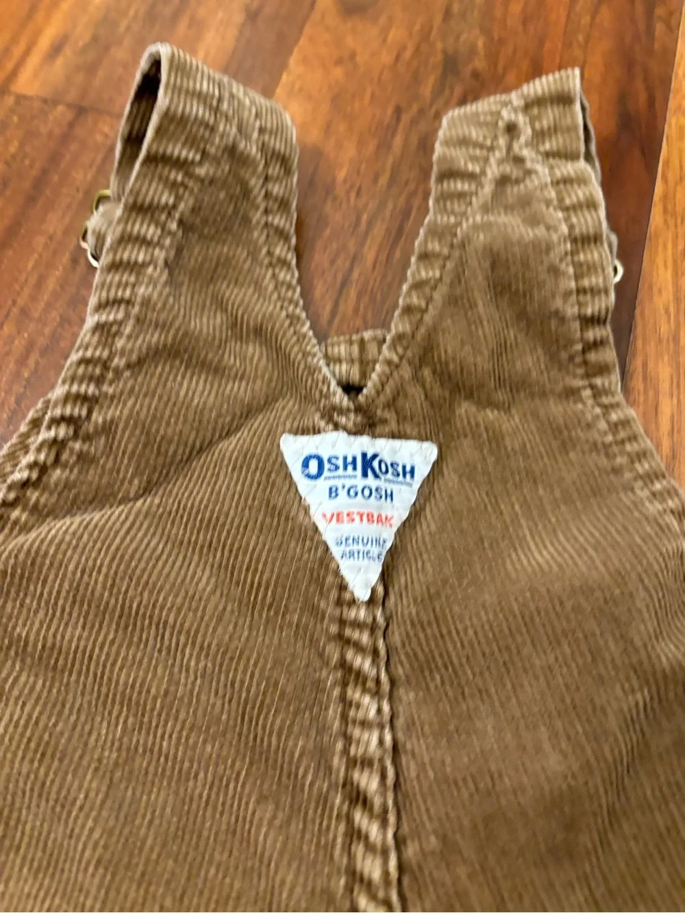 Osh Kosh B’Gosh light brown vintage corduroy overalls